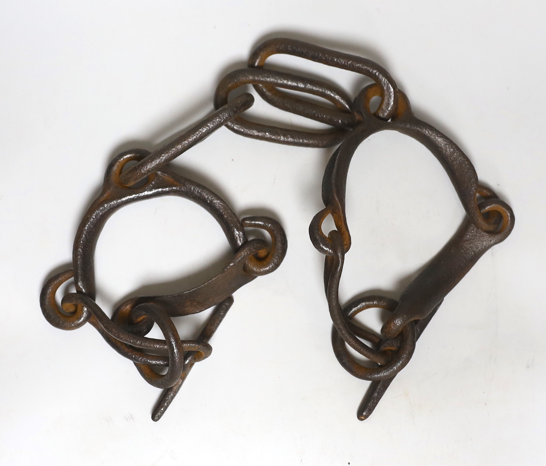 A set of iron slavery shackles, 18/19th century